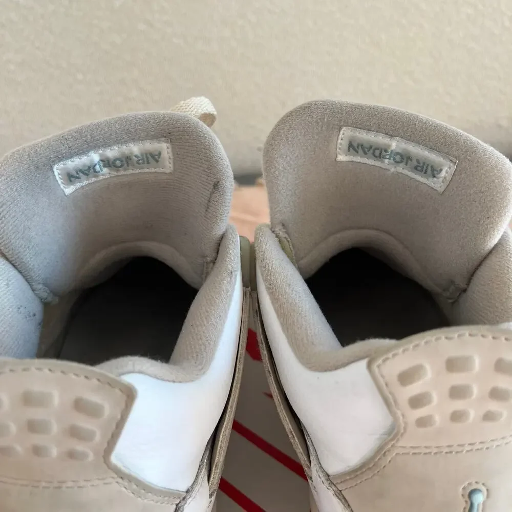 Nike Air Jordan 4 Retro Shoes Size 7Y 2017 Linen white/tan